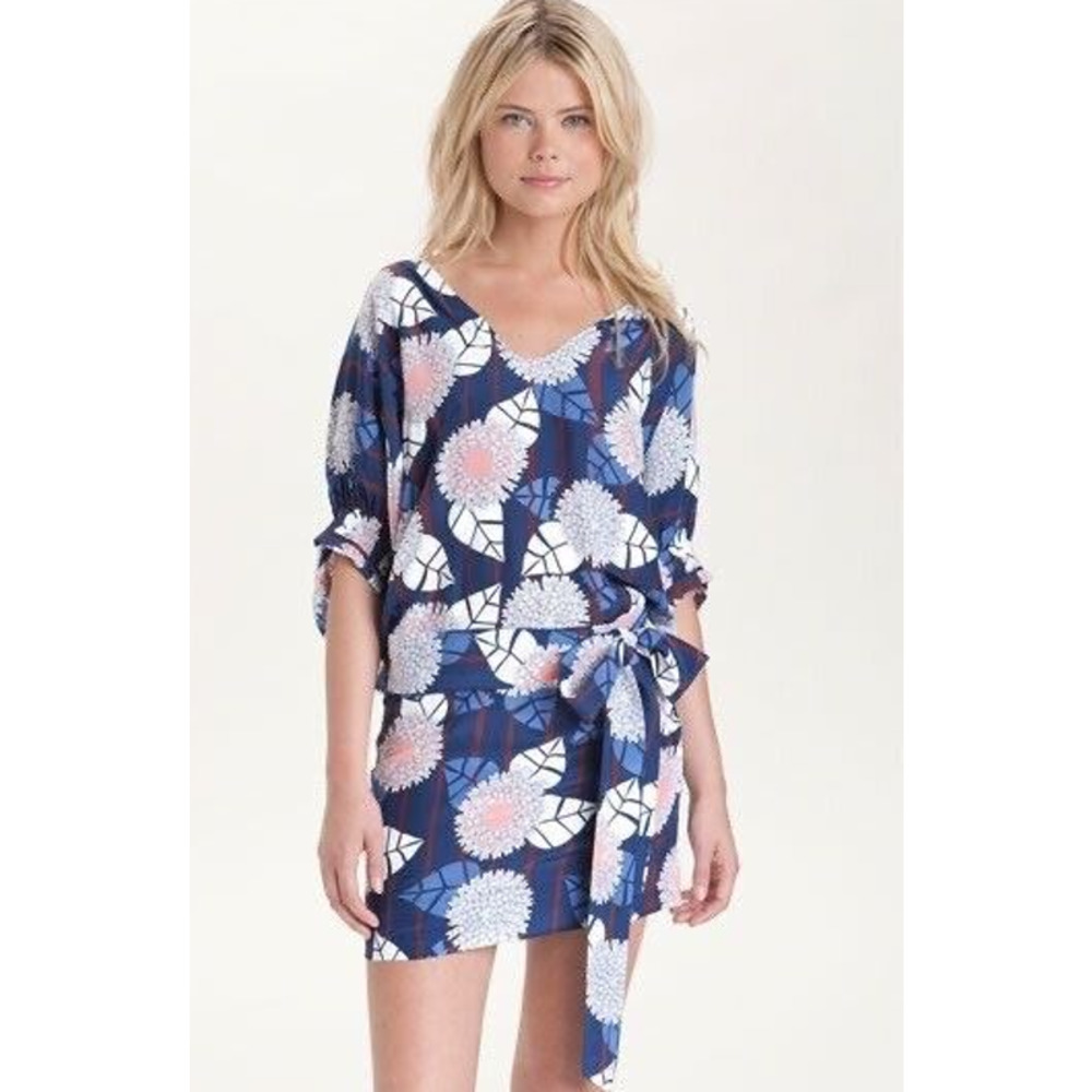 Diane Von Furstenberg Edna Silk Floral Print Blouson Dress